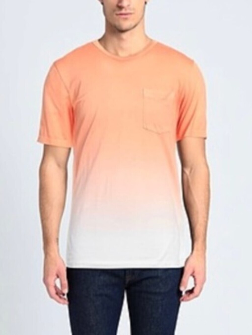 THEORY men's orange ombre short sleeve pima cotton tee sz L